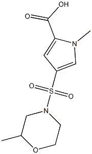 1-methyl-4-[(2-methylmorpholin-4-yl)sulfonyl]-1H-pyrrole-2-carboxylic acid 구조식 이미지