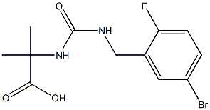 2-({[(5-bromo-2-fluorophenyl)methyl]carbamoyl}amino)-2-methylpropanoic acid 구조식 이미지