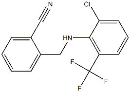 2-({[2-chloro-6-(trifluoromethyl)phenyl]amino}methyl)benzonitrile Structure