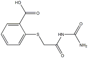 2-({2-[(aminocarbonyl)amino]-2-oxoethyl}thio)benzoic acid 구조식 이미지