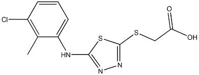 2-({5-[(3-chloro-2-methylphenyl)amino]-1,3,4-thiadiazol-2-yl}sulfanyl)acetic acid Structure