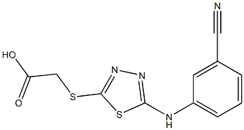 2-({5-[(3-cyanophenyl)amino]-1,3,4-thiadiazol-2-yl}sulfanyl)acetic acid Structure