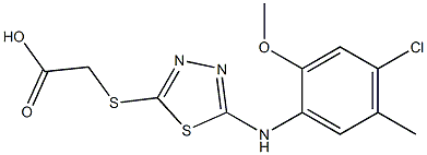 2-({5-[(4-chloro-2-methoxy-5-methylphenyl)amino]-1,3,4-thiadiazol-2-yl}sulfanyl)acetic acid 구조식 이미지