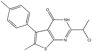 2-(1-chloroethyl)-6-methyl-5-(4-methylphenyl)-3H,4H-thieno[2,3-d]pyrimidin-4-one 구조식 이미지