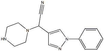 2-(1-phenyl-1H-pyrazol-4-yl)-2-(piperazin-1-yl)acetonitrile 구조식 이미지