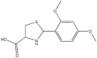 2-(2,4-dimethoxyphenyl)-1,3-thiazolidine-4-carboxylic acid 구조식 이미지