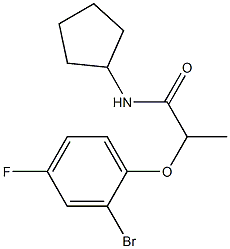 2-(2-bromo-4-fluorophenoxy)-N-cyclopentylpropanamide 구조식 이미지