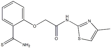 2-(2-carbamothioylphenoxy)-N-(4-methyl-1,3-thiazol-2-yl)acetamide 구조식 이미지