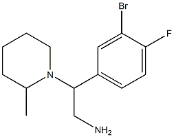 2-(3-bromo-4-fluorophenyl)-2-(2-methylpiperidin-1-yl)ethanamine 구조식 이미지