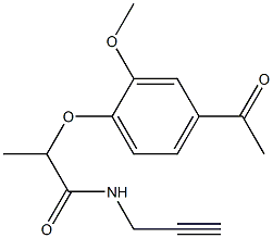 2-(4-acetyl-2-methoxyphenoxy)-N-(prop-2-yn-1-yl)propanamide Structure