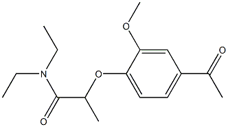 2-(4-acetyl-2-methoxyphenoxy)-N,N-diethylpropanamide 구조식 이미지