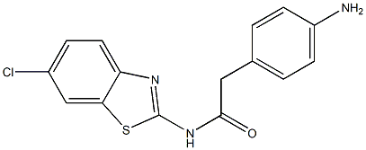 2-(4-aminophenyl)-N-(6-chloro-1,3-benzothiazol-2-yl)acetamide 구조식 이미지