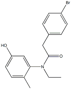 2-(4-bromophenyl)-N-ethyl-N-(5-hydroxy-2-methylphenyl)acetamide Structure