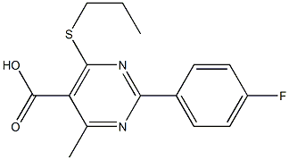 2-(4-fluorophenyl)-4-methyl-6-(propylthio)pyrimidine-5-carboxylic acid Structure