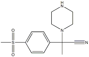 2-(4-methanesulfonylphenyl)-2-(piperazin-1-yl)propanenitrile Structure