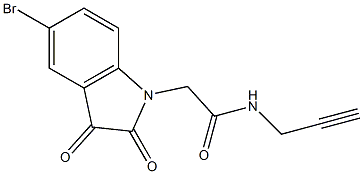 2-(5-bromo-2,3-dioxo-2,3-dihydro-1H-indol-1-yl)-N-(prop-2-yn-1-yl)acetamide 구조식 이미지