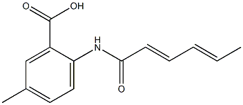 2-(hexa-2,4-dienamido)-5-methylbenzoic acid 구조식 이미지