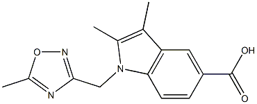 2,3-dimethyl-1-[(5-methyl-1,2,4-oxadiazol-3-yl)methyl]-1H-indole-5-carboxylic acid 구조식 이미지