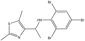 2,4,6-tribromo-N-[1-(2,5-dimethyl-1,3-thiazol-4-yl)ethyl]aniline Structure
