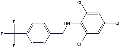 2,4,6-trichloro-N-{[4-(trifluoromethyl)phenyl]methyl}aniline Structure