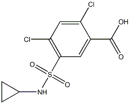 2,4-dichloro-5-(cyclopropylsulfamoyl)benzoic acid 구조식 이미지