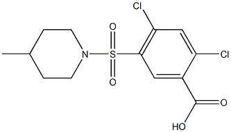 2,4-dichloro-5-[(4-methylpiperidine-1-)sulfonyl]benzoic acid 구조식 이미지