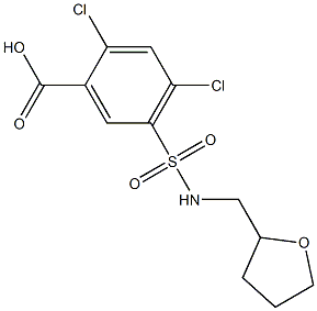 2,4-dichloro-5-[(oxolan-2-ylmethyl)sulfamoyl]benzoic acid 구조식 이미지