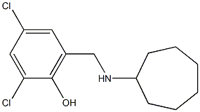 2,4-dichloro-6-[(cycloheptylamino)methyl]phenol Structure