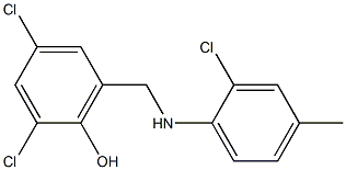 2,4-dichloro-6-{[(2-chloro-4-methylphenyl)amino]methyl}phenol Structure