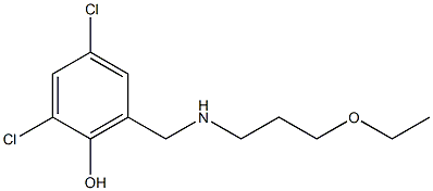 2,4-dichloro-6-{[(3-ethoxypropyl)amino]methyl}phenol Structure