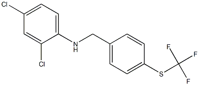 2,4-dichloro-N-({4-[(trifluoromethyl)sulfanyl]phenyl}methyl)aniline 구조식 이미지