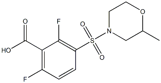 2,6-difluoro-3-[(2-methylmorpholine-4-)sulfonyl]benzoic acid Structure