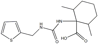 2,6-dimethyl-1-{[(thiophen-2-ylmethyl)carbamoyl]amino}cyclohexane-1-carboxylic acid Structure