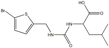 2-[({[(5-bromothien-2-yl)methyl]amino}carbonyl)amino]-4-methylpentanoic acid 구조식 이미지