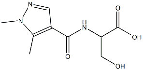 2-[(1,5-dimethyl-1H-pyrazol-4-yl)formamido]-3-hydroxypropanoic acid Structure