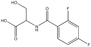 2-[(2,4-difluorobenzoyl)amino]-3-hydroxypropanoic acid Structure