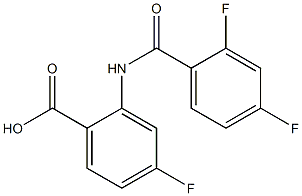 2-[(2,4-difluorobenzoyl)amino]-4-fluorobenzoic acid 구조식 이미지