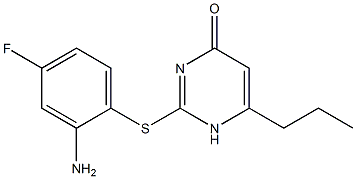 2-[(2-amino-4-fluorophenyl)sulfanyl]-6-propyl-1,4-dihydropyrimidin-4-one Structure