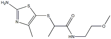 2-[(2-amino-4-methyl-1,3-thiazol-5-yl)sulfanyl]-N-(2-methoxyethyl)propanamide 구조식 이미지