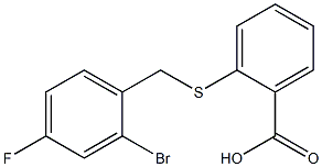 2-[(2-bromo-4-fluorobenzyl)thio]benzoic acid 구조식 이미지