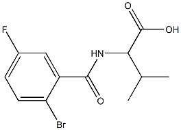2-[(2-bromo-5-fluorobenzoyl)amino]-3-methylbutanoic acid 구조식 이미지