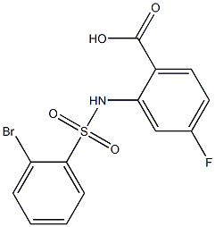 2-[(2-bromobenzene)sulfonamido]-4-fluorobenzoic acid 구조식 이미지