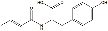 2-[(2E)-but-2-enoylamino]-3-(4-hydroxyphenyl)propanoic acid Structure