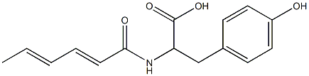2-[(2E,4E)-hexa-2,4-dienoylamino]-3-(4-hydroxyphenyl)propanoic acid 구조식 이미지