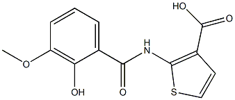 2-[(2-hydroxy-3-methoxybenzene)amido]thiophene-3-carboxylic acid Structure