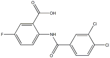 2-[(3,4-dichlorobenzene)amido]-5-fluorobenzoic acid Structure