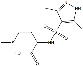 2-[(3,5-dimethyl-1H-pyrazole-4-)sulfonamido]-4-(methylsulfanyl)butanoic acid Structure