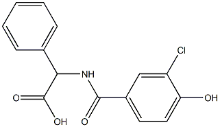 2-[(3-chloro-4-hydroxyphenyl)formamido]-2-phenylacetic acid 구조식 이미지