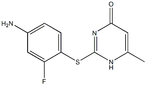 2-[(4-amino-2-fluorophenyl)sulfanyl]-6-methyl-1,4-dihydropyrimidin-4-one 구조식 이미지