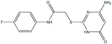 2-[(4-amino-6-oxo-1,6-dihydropyrimidin-2-yl)sulfanyl]-N-(4-fluorophenyl)acetamide 구조식 이미지